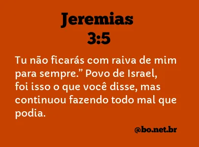 Jeremias 3:5 NTLH