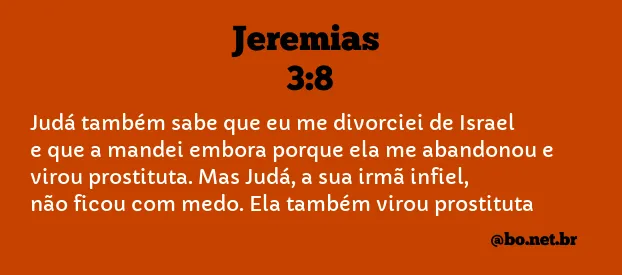 Jeremias 3:8 NTLH