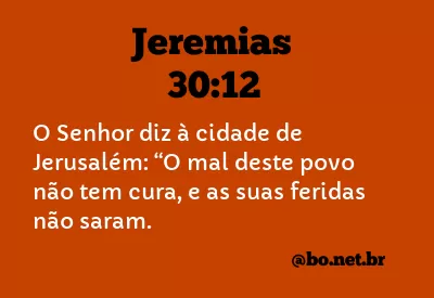Jeremias 30:12 NTLH