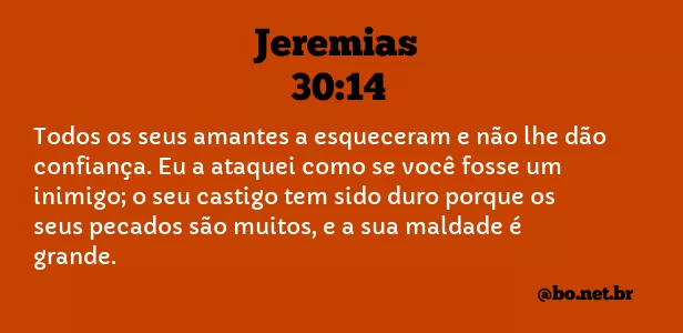 Jeremias 30:14 NTLH