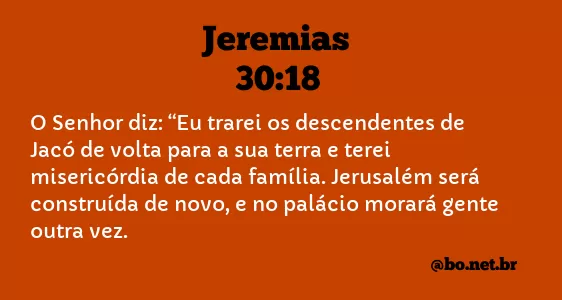 Jeremias 30:18 NTLH