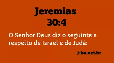 Jeremias 30:4 NTLH