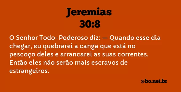 Jeremias 30:8 NTLH