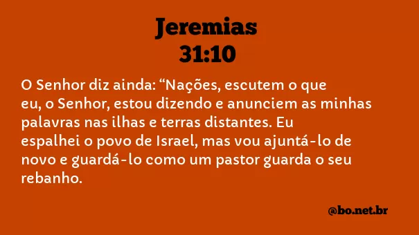 Jeremias 31:10 NTLH