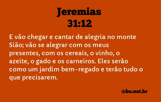Jeremias 31:12 NTLH
