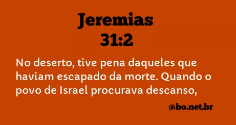 Jeremias 31:2 NTLH