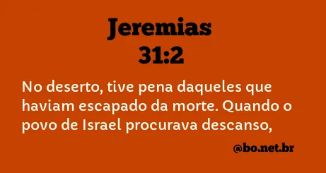 Jeremias 31:2 NTLH