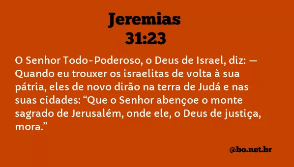 Jeremias 31:23 NTLH