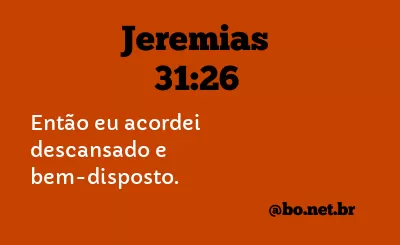 Jeremias 31:26 NTLH