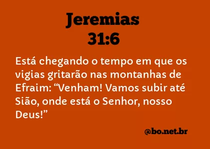 Jeremias 31:6 NTLH