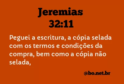 JEREMIAS 32:11 NVI NOVA VERSÃO INTERNACIONAL