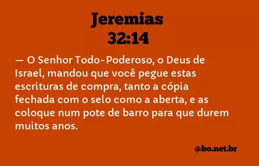 Jeremias 32:14 NTLH