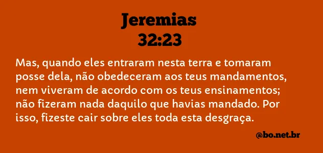 Jeremias 32:23 NTLH