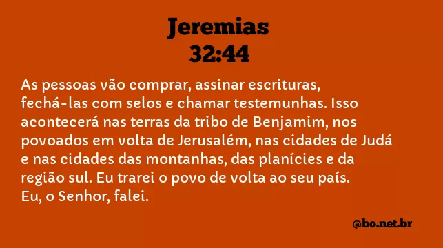 Jeremias 32:44 NTLH