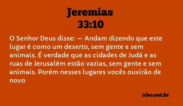 Jeremias 33:10 NTLH