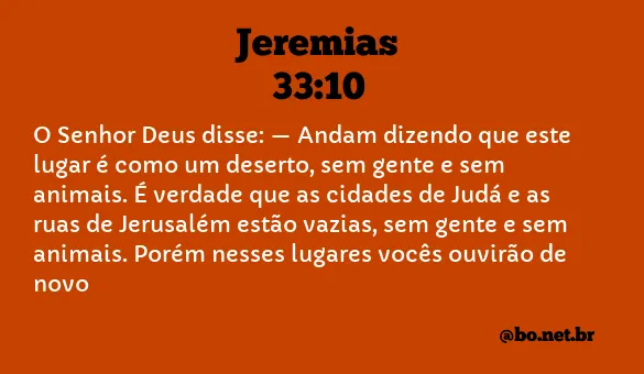 Jeremias 33:10 NTLH