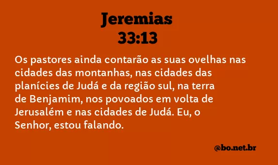 Jeremias 33:13 NTLH