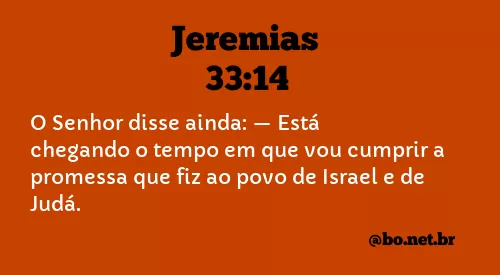 Jeremias 33:14 NTLH