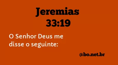 Jeremias 33:19 NTLH