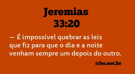 Jeremias 33:20 NTLH