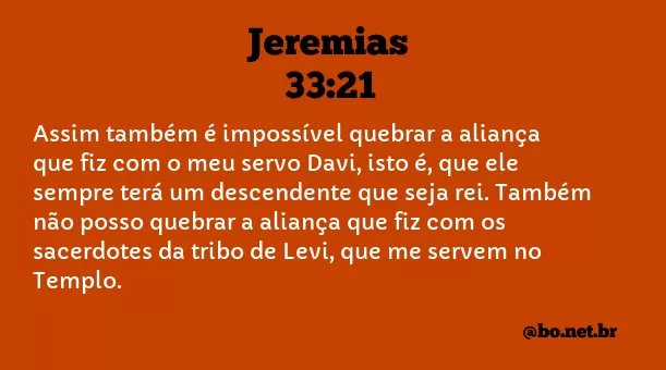 Jeremias 33:21 NTLH