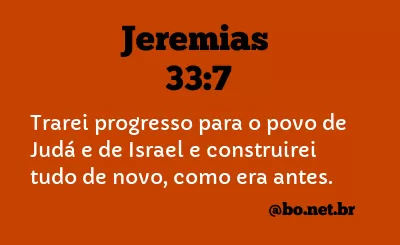 Jeremias 33:7 NTLH