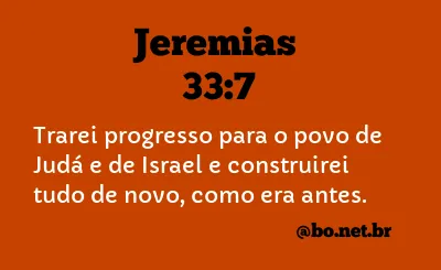 Jeremias 33:7 NTLH