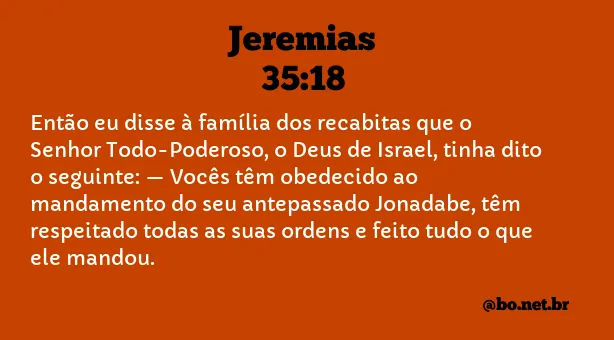 Jeremias 35:18 NTLH