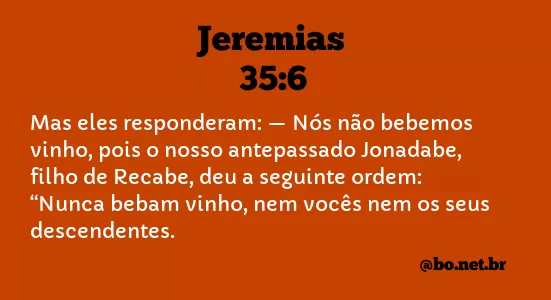 Jeremias 35:6 NTLH