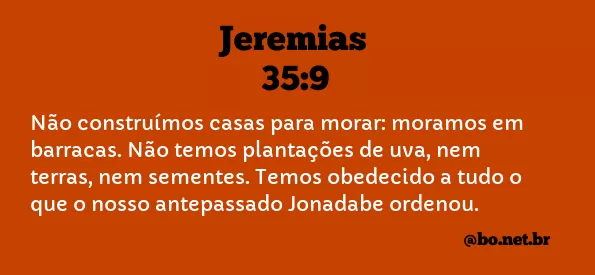 Jeremias 35:9 NTLH