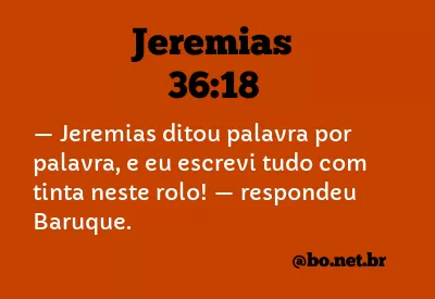 Jeremias 36:18 NTLH