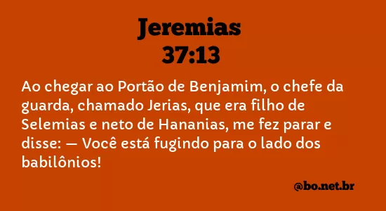 Jeremias 37:13 NTLH