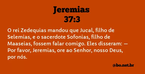 Jeremias 37:3 NTLH