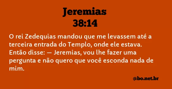 Jeremias 38:14 NTLH