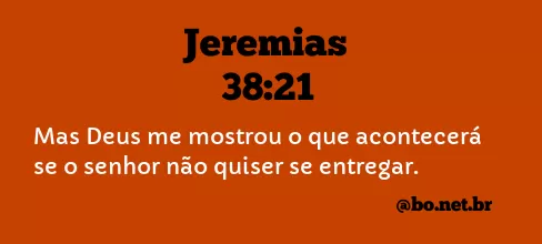 Jeremias 38:21 NTLH