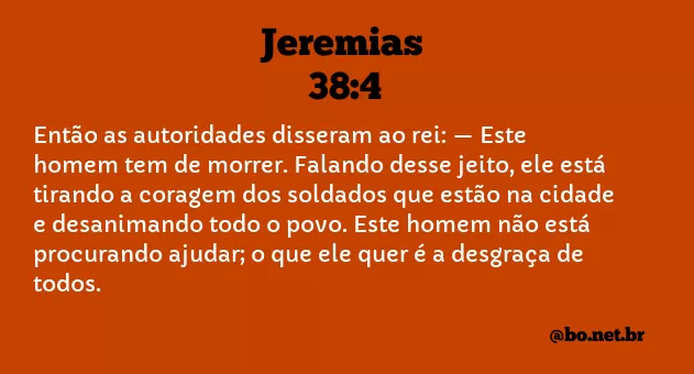 Jeremias 38:4 NTLH