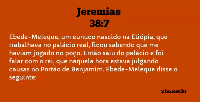 Jeremias 38:7 NTLH