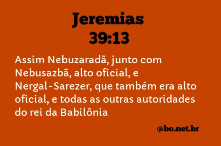 Jeremias 39:13 NTLH