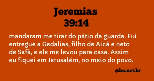 Jeremias 39:14 NTLH