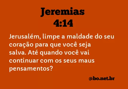 Jeremias 4:14 NTLH