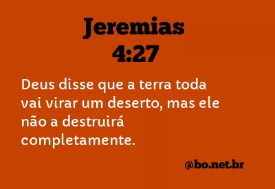 Jeremias 4:27 NTLH
