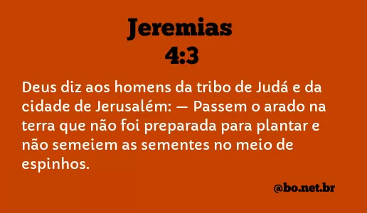 Jeremias 4:3 NTLH
