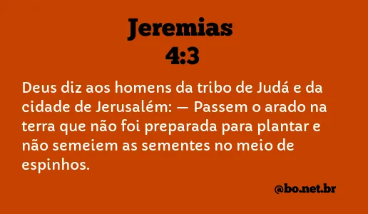 Jeremias 4:3 NTLH