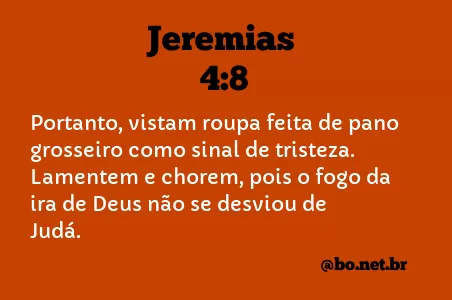 Jeremias 4:8 NTLH
