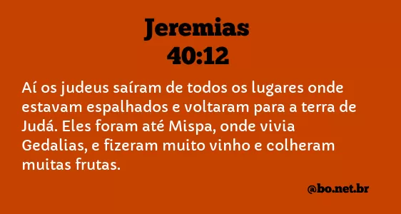 Jeremias 40:12 NTLH