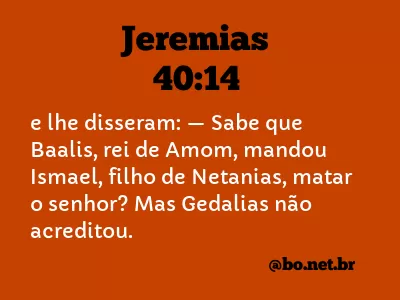 Jeremias 40:14 NTLH