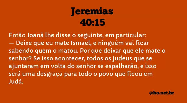 Jeremias 40:15 NTLH