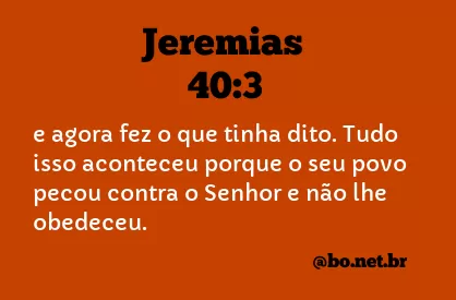 Jeremias 40:3 NTLH
