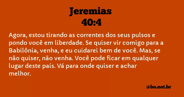 Jeremias 40:4 NTLH