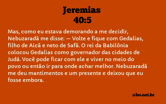 Jeremias 40:5 NTLH